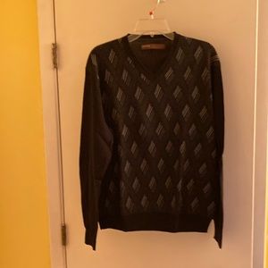 Perry Ellis Men V Neck Sweater Black size Large